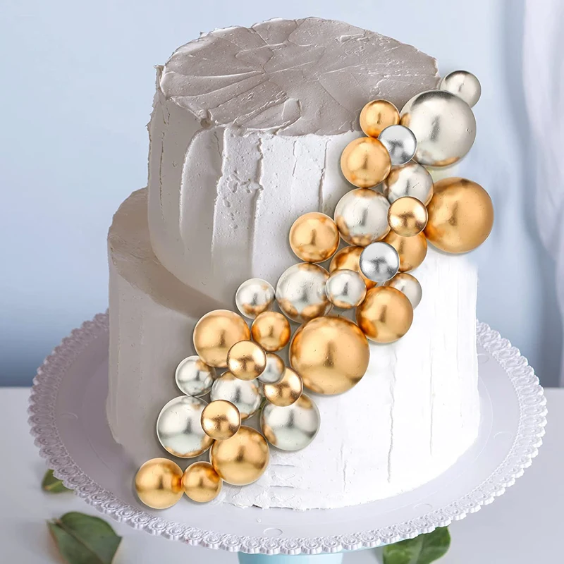 80 Pcs Gold Balls Cake Topper  - Confetti Balloon Set ulasan dan harga