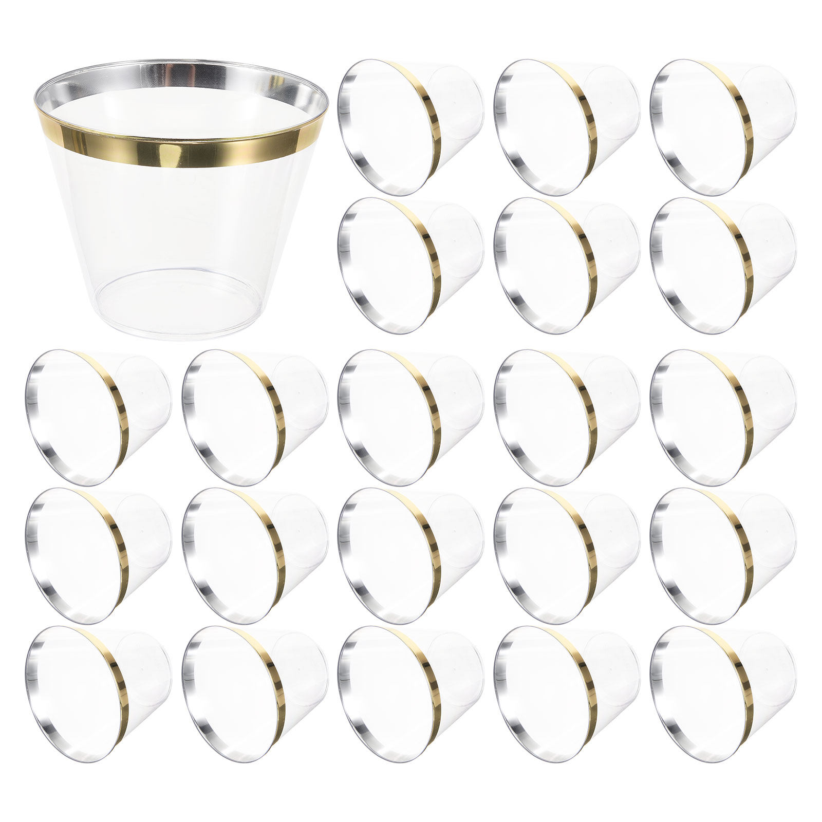 25pcs Gold Foil Plastic Clear  - Wedding Water Supply ulasan dan harga
