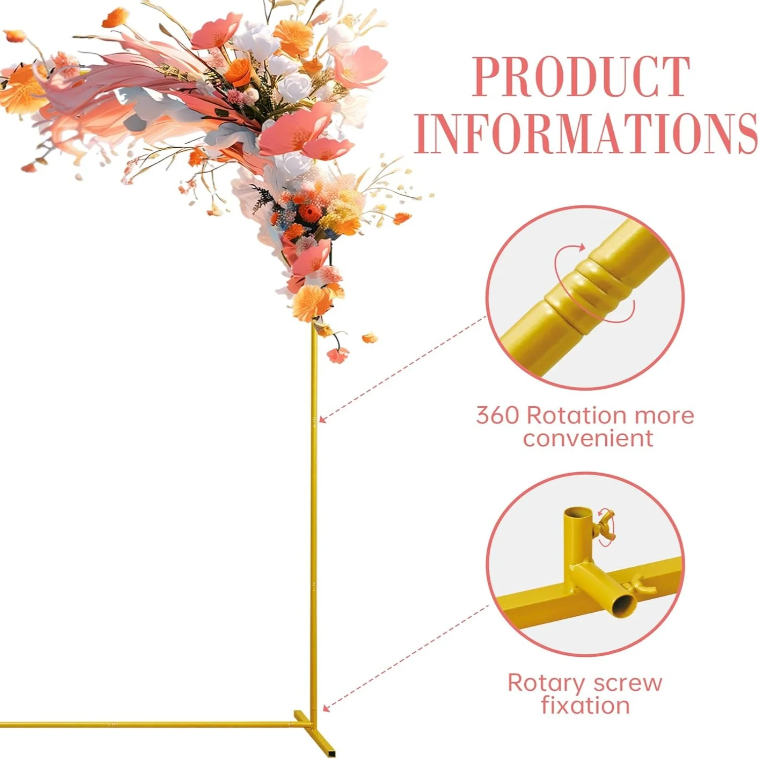 Gold Wedding Arches Square Bac - Confetti Balloon Set ulasan dan harga